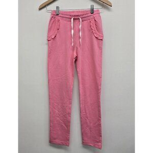 NWOT Hanna Andersson French Terry Pants Sz 140 (10) Pink Ruffle Pockets Pull On